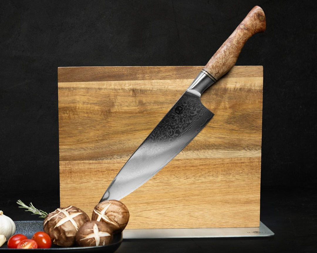 Bloc à couteaux en bois d'acacia