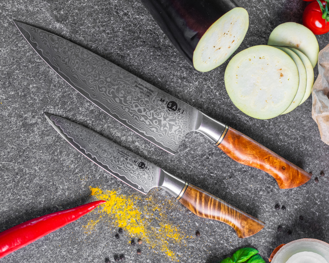 Set of 2 chef's knives & all-purpose knife